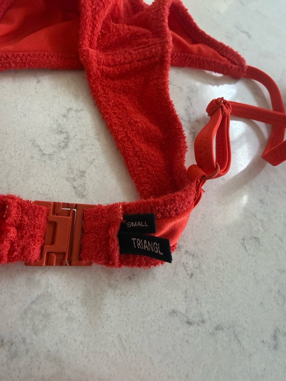 triangl swimwear Bright Red Textured Bikini Set - Picture 4 of 4
